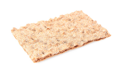 Fresh crunchy crispbread on white background. Healthy snack