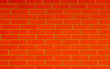 Texture of orange red color brick wall as background