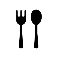 vector spoon and fork icon illustration on white background