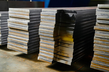 Steel details with ground edges and corners in storage