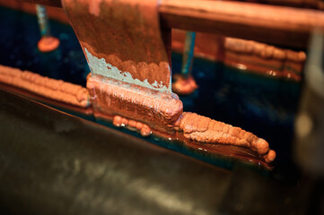 Metal cathodes covered with overgrowth copper powder