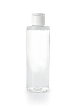 Bottle of micellar water on white background