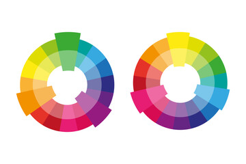 Obraz premium Complementary color wheel flat vector icon for apps and websites. Vector illustration.