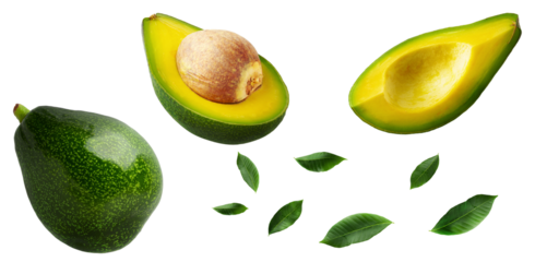 Avocado isolated with transparent background