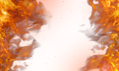 Fire flame on transparent background