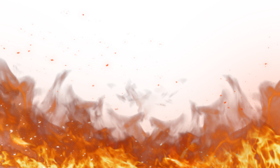 Fire flame on transparent background