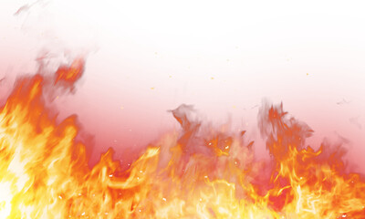 Fire flame on transparent background