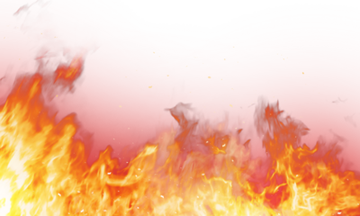 Fire flame on transparent background
