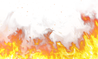 Fire flame on transparent background