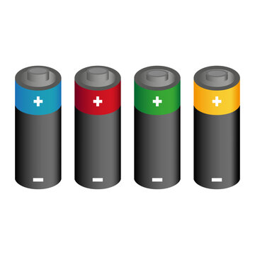 Large batteries. Isolated object. Vector illustration.