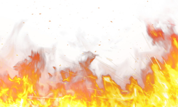 Fire flame on transparent background