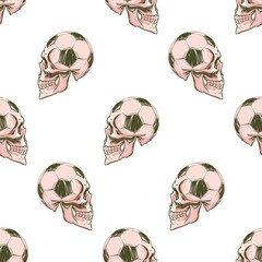 Obraz premium Hand drawn skull ball pattern for print and decoration. Vector illustration.