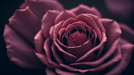 Striking Pink Rose in Close-up Shot with Black Background Generative AI