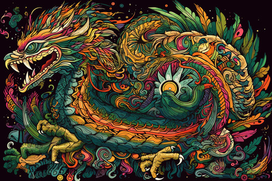 Quetzalcoatl, the mythical Aztec deity