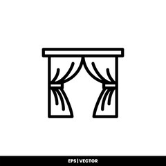 Curtain icon vector illustration logo template for many purpose. Isolated on white background.