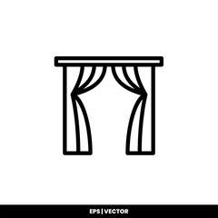 Curtain icon vector illustration logo template for many purpose. Isolated on white background.
