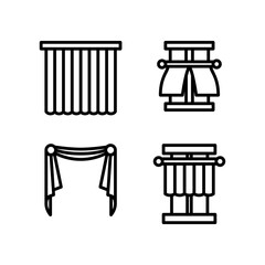 Curtain icon vector illustration logo template for many purpose. Isolated on white background.