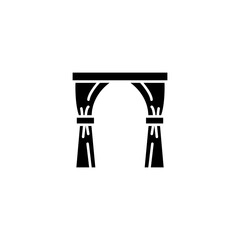 Curtain icon vector illustration logo template for many purpose. Isolated on white background.