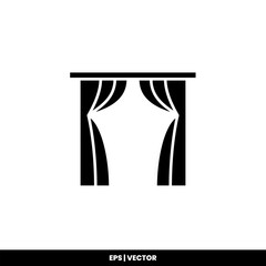 Curtain icon vector illustration logo template for many purpose. Isolated on white background.
