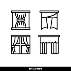 Curtain icon vector illustration logo template for many purpose. Isolated on white background.