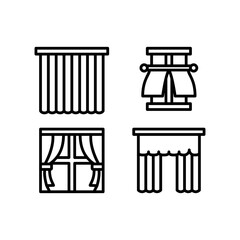 Curtain icon vector illustration logo template for many purpose. Isolated on white background.