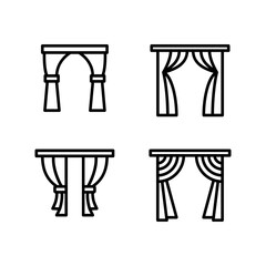 Curtain icon vector illustration logo template for many purpose. Isolated on white background.