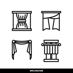 Curtain icon vector illustration logo template for many purpose. Isolated on white background.