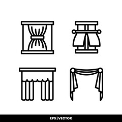 Curtain icon vector illustration logo template for many purpose. Isolated on white background.