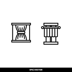 Curtain icon vector illustration logo template for many purpose. Isolated on white background.