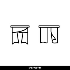Curtain icon vector illustration logo template for many purpose. Isolated on white background.