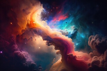 Obraz na płótnie Canvas colorful galaxy, colorful nebula, colorful galaxy wallpaper, generative ai