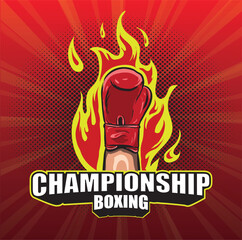 boxing championnship logo vector design