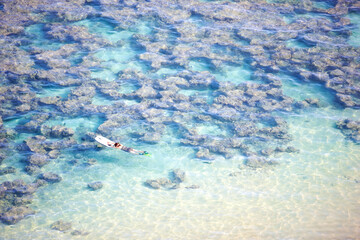 Fototapeta na wymiar Icon photo of tropical dreams - a blue lagoon.
