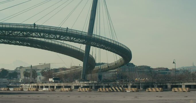 Bridge Ponte del mare in Pescara, Abruzzo, Italy in 4K