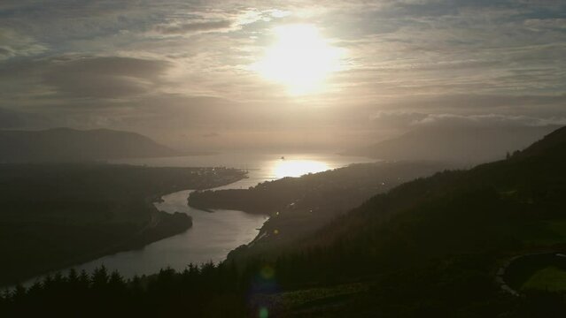 Sunrise over Warrenpoint from Flagstaff Viewpoint On Fathom Hill Near Newry