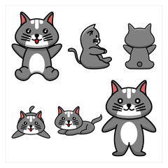 cute cat animal vector design