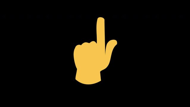 Hand pointing finger icon Showing forefinger loop motion graphics video transparent background with alpha channel
