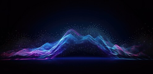 Abstract background with dynamic particles. Futuristic wave. Vector illustration.