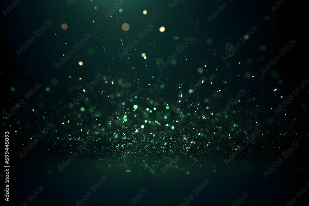 Wall mural green emerald background with shining elements. neural network ai generated art