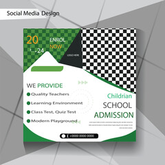 school admission social media design template