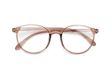 Fototapeta premium Stylish eyeglasses isolated on white background