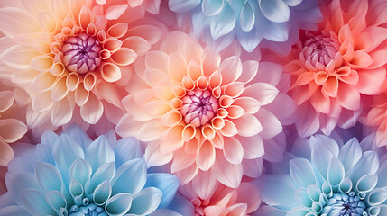 Hydrangeas with Detailed Flower Petals and Glowing Luminescent Backlight on Pastel Background - Generative AI