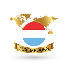 Luxembourg Flag .official national flags of the world series. circular design . Vector