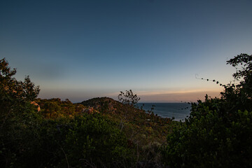 Sunrise over a rocky headland