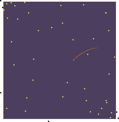 sky with stars and falling comet