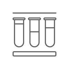 Test Tube Science icon with black outline style. chemistry, medical, glass, equipment, medicine, liquid, lab. Vector illustration