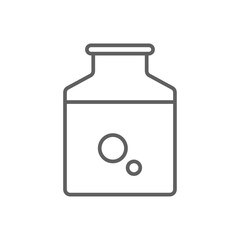 Gas Jar Science icon with black outline style. bottle, equipment, glass, chemical, experiment, liquid, laboratory. Vector illustration