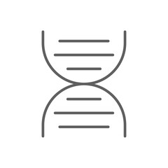 DNA Science icon with black outline style. molecule, vector, biology, medicine, medical, chromosome, chemistry. Vector illustration