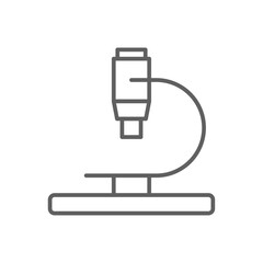 Microscope Science icon with black outline style. research, laboratory, lab, equipment, test, experiment, analysis. Vector illustration