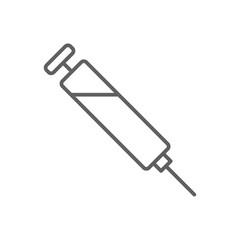 Injection Science icon with black outline style. syringe, treatment, vaccine, dose, vaccination, therapy, drug. Vector illustration